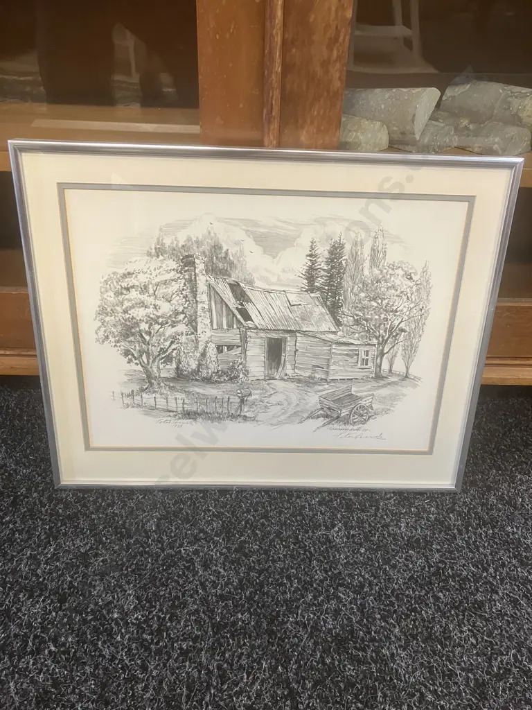 Peter Arnold 'Shearers Hut' 1983 Framed Art Print. 38 x 47.5cm Image 1++