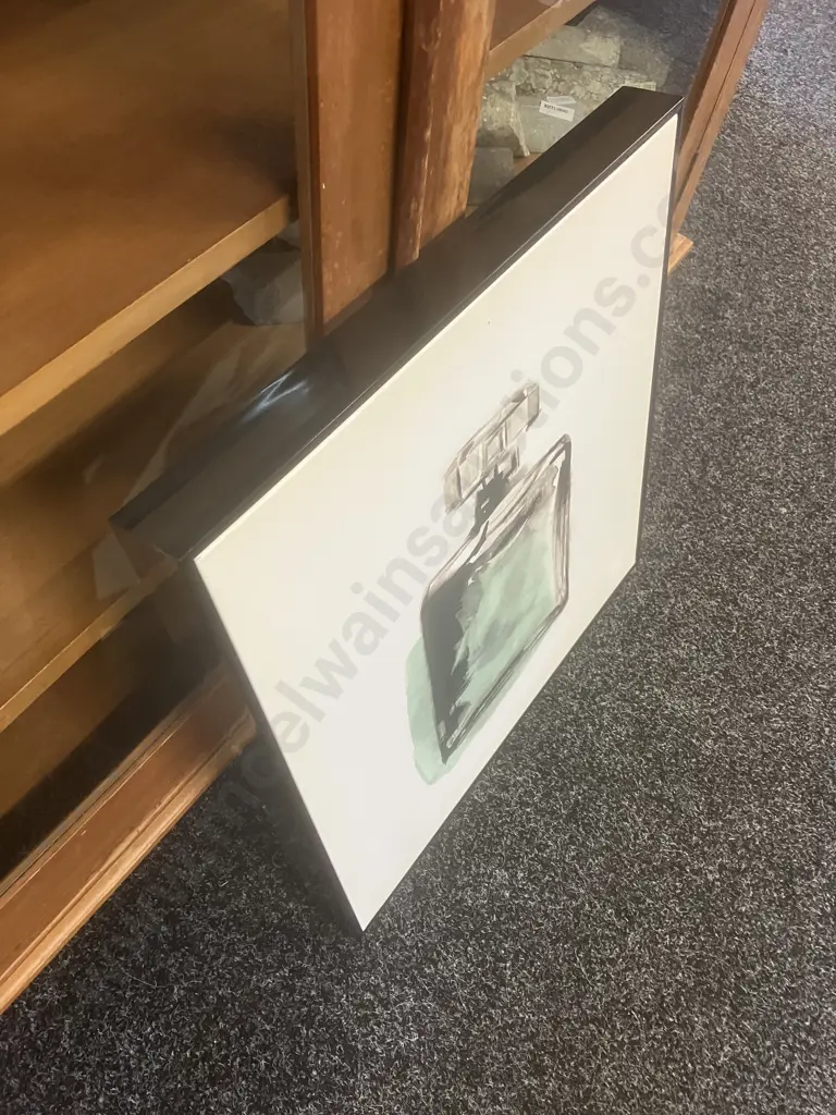 Artwork - Black / Emerald Perfume Bottle. 50 x 50cm Image 1++