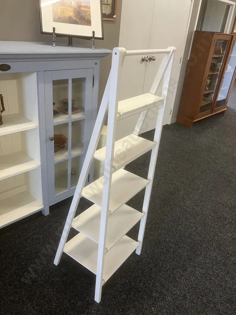White Ladder Shelf . H35 W46 D at Base 40cm Image 1++