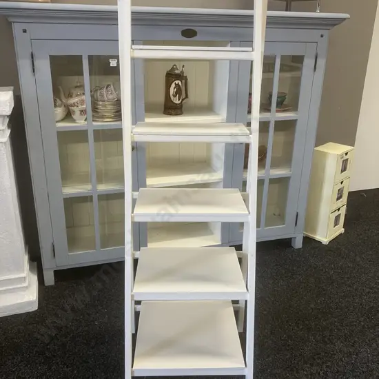 White Ladder Shelf . H35 W46 D at Base 40cm