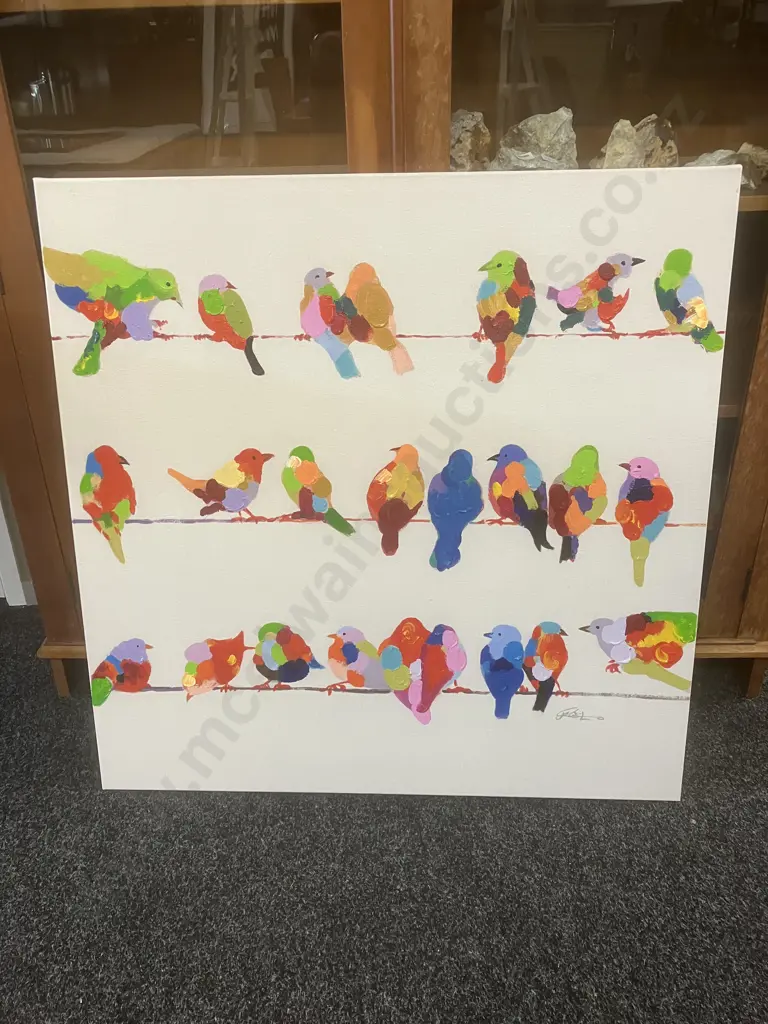 Artwork - Spring Sparrows Canvas. 90 x 90cm Image 1++