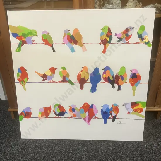 Artwork - Spring Sparrows Canvas. 90 x 90cm