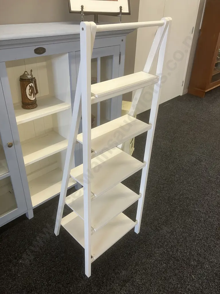 White Ladder Shelf . H35 W46 D at Base 40cm Image 1++