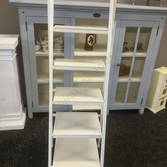 White Ladder Shelf . H35 W46 D at Base 40cm