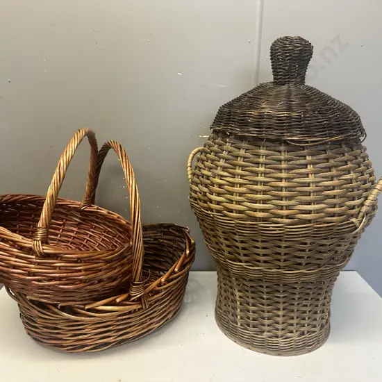 Vintage Caneware, Ali Baba Basket Etc
