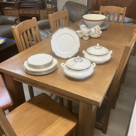 Royal Doulton Bone China Rhodes H5099 Lidded Tureens, 6 Dinner Plates & Bread & Butter Plates, c1985