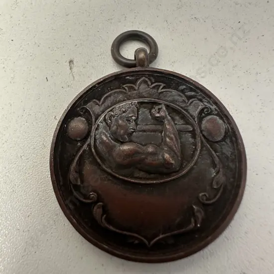 Bronze Boxing Medallion Inscribed H. Drew Dated July 1912