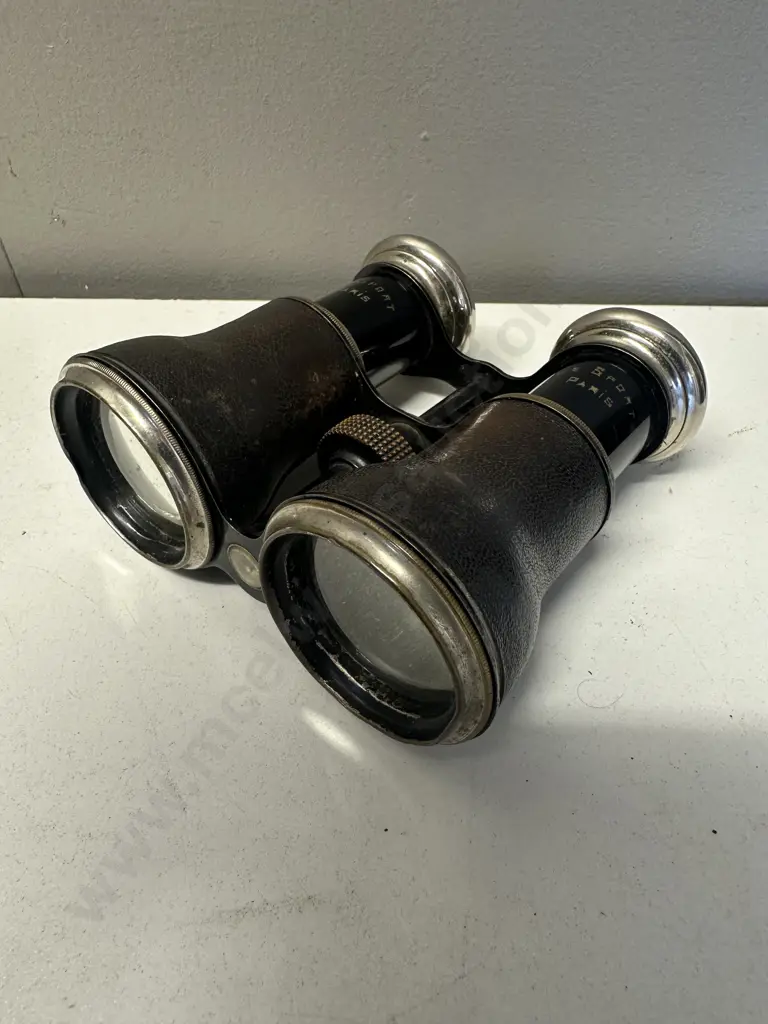 Antique "Le Sport Paris" Binoculars Made In France With Integrated Field Compass c1900 Image 1++