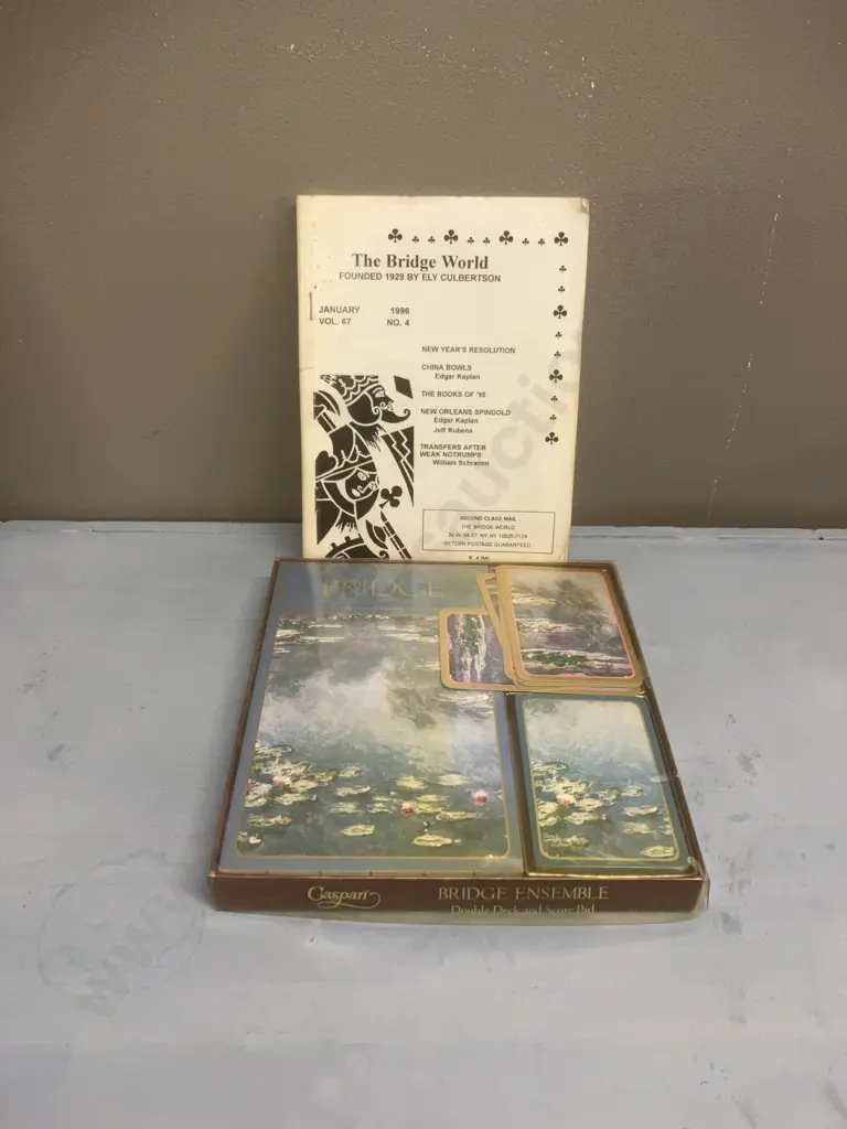 Vintage Sealed Caspari 'Claude Monet Water Lillies' Playing Cards Bridge Set Double Decks & Score Pad PC-07 Image 1++