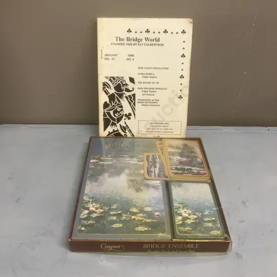 Vintage Sealed Caspari 'Claude Monet Water Lillies' Playing Cards Bridge Set Double Decks & Score Pad PC-07