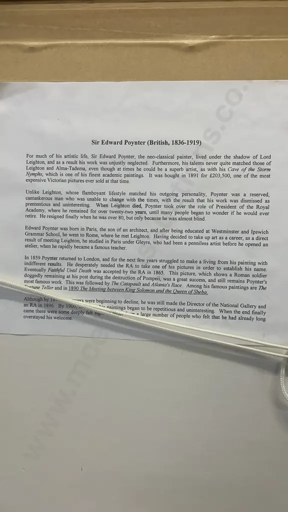 Edward Poynter (1836) 'The Visit of the Queen of Sheba to King Solomon Oak Framed Print. 49 x 71cm Image 1++