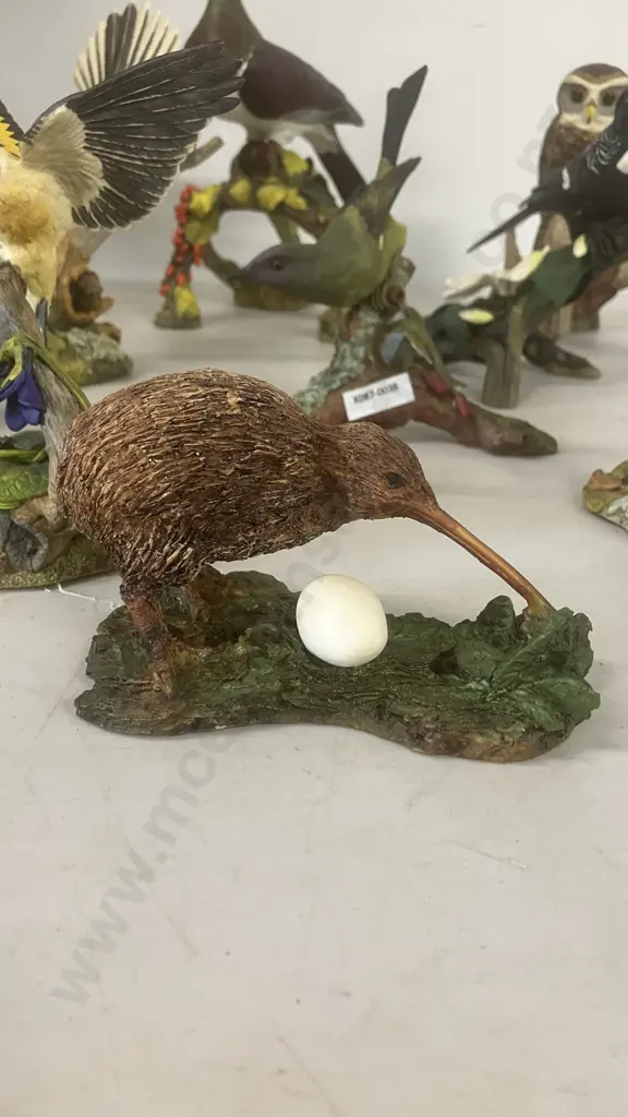 Collection of Ten New Zealand Bird Figurines With Felted Bases - Heights From 8 to 21cm Image 1++
