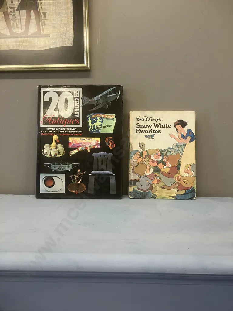 Walt Disney’s “Snow White Favorites” 1973 Danbury Press Hardcover & 20th Century Antiques by Tony Curtis Hardcover Image 1++