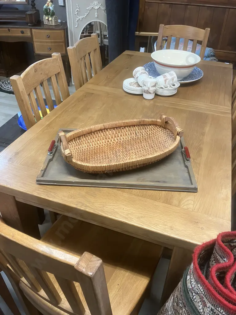 Rattan Oval Tray & Wooden tray (1 Handle AF) Image 1++