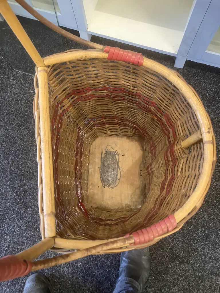 Wicker Shopping Trolley. H97cm Image 1++