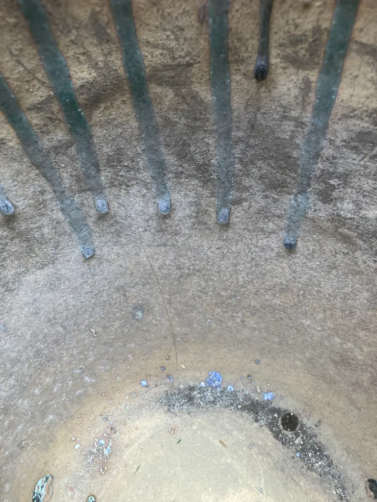 Pair of Green Glazed Terracotta Garden Pots (Both Have Cracks). 40 x 51cm Image 1++