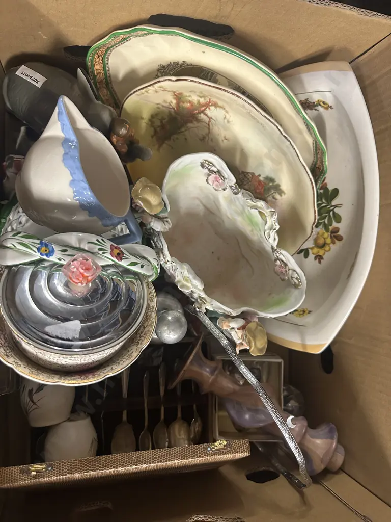 Box Lot Of China & Silverware Image 1++