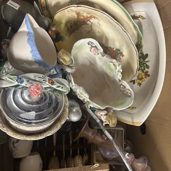 Box Lot Of China & Silverware
