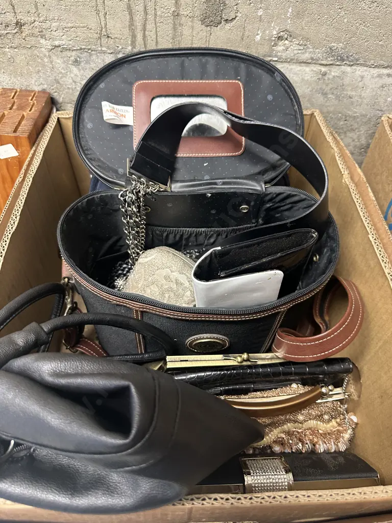 Selection Of Handbags, Clutch, Carlton Makeup Case. Image 1++