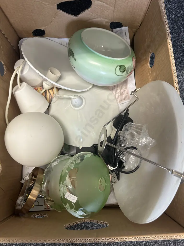 Box Of Assorted Vintage Light Shades Image 1++