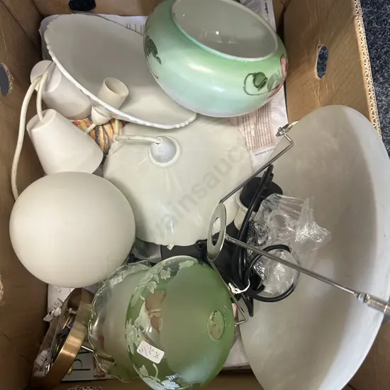 Box Of Assorted Vintage Light Shades