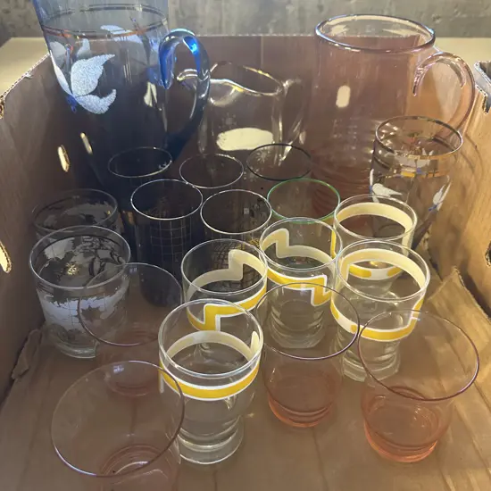 Vintage Glass Pitchers & Glasses