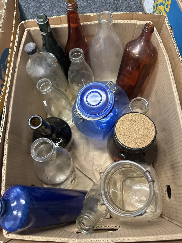 Selection Of Vintage Bottles, Canisters Etc Image 1++