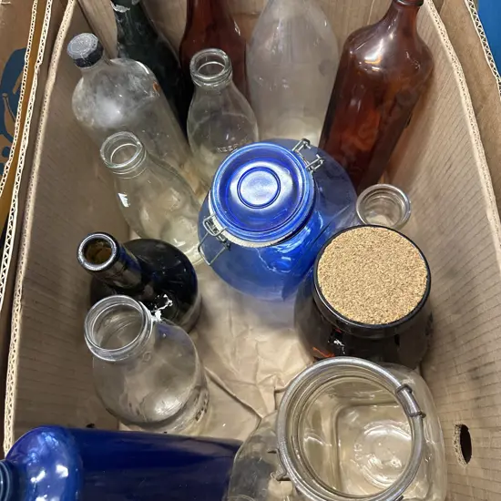 Selection Of Vintage Bottles, Canisters Etc