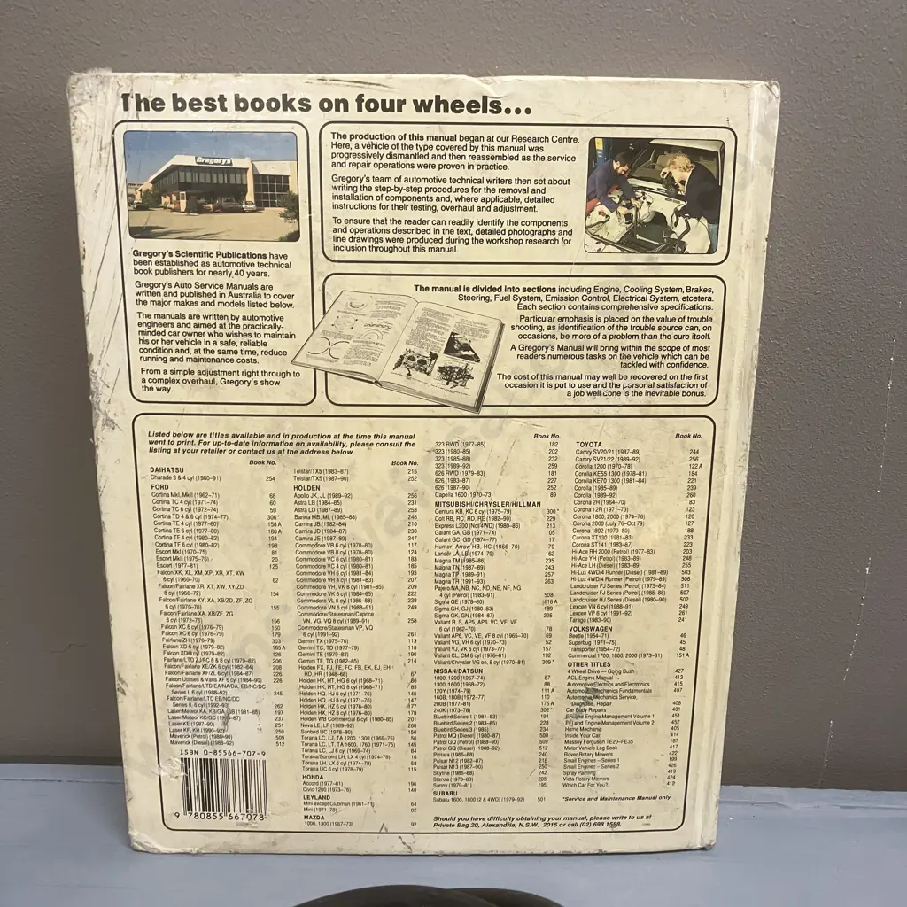 Gregory's Patrol Maverick 1988-1993 Diesel Service And Repair Manual No 512 With a Pair of Jumper Leads Image 1++