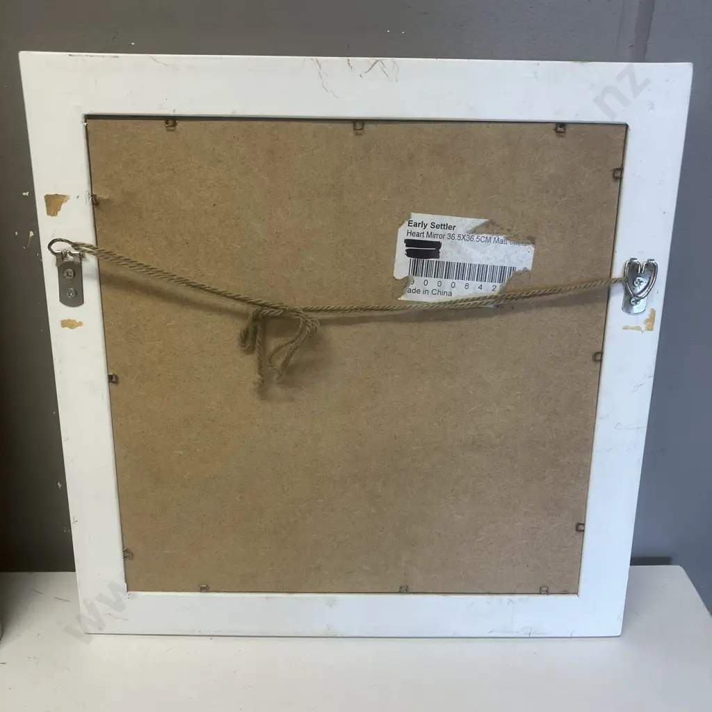 Wood Frame & Early Settler Heart Mirror With Cartoon Pictures Image 1++