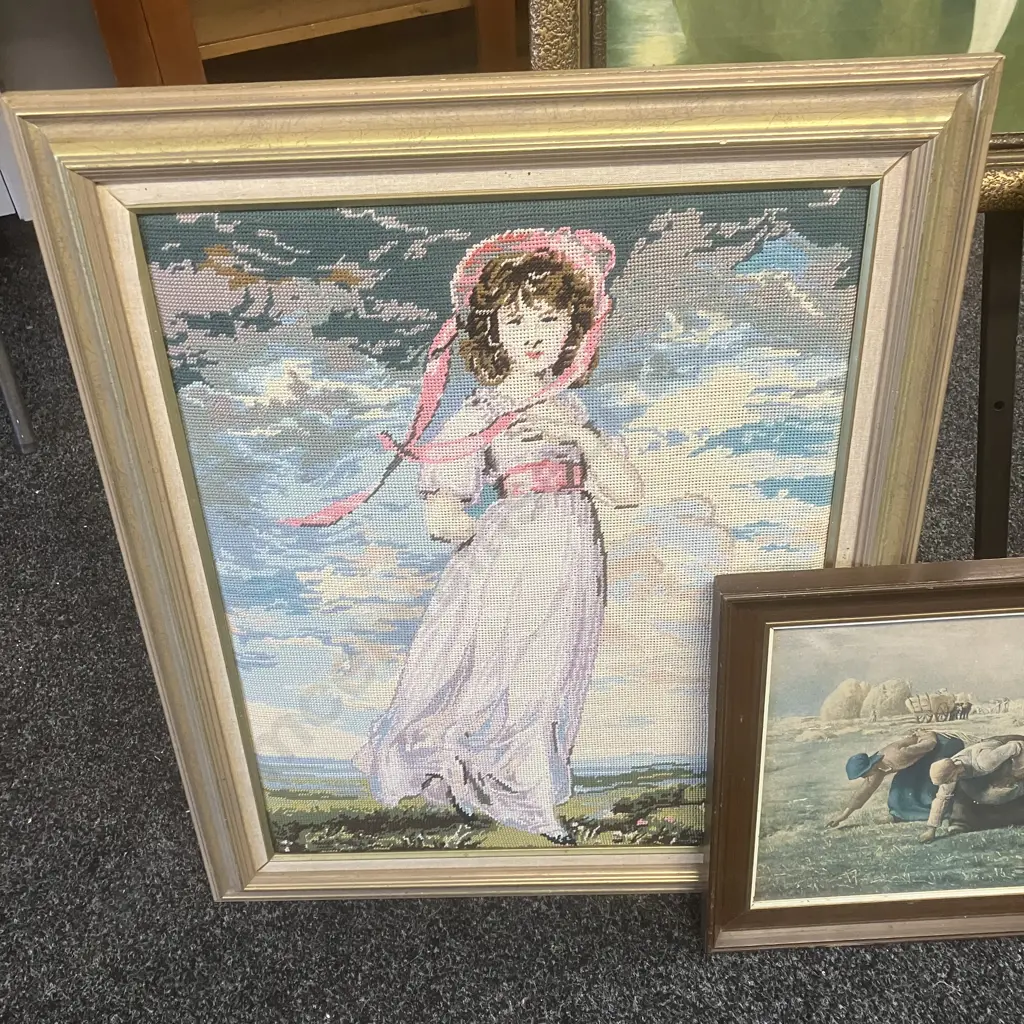 Thomas Lawrence - The Red Boy Framed Print 60x49cm Tapestry Study of Pinkie 72x60cm & Millet' "The Gleaners" Frame Print Image 1++