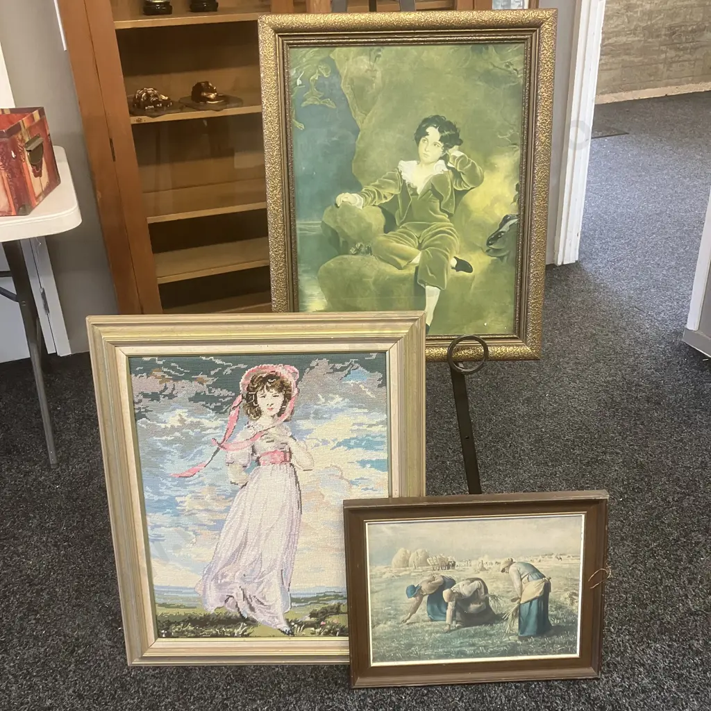 Thomas Lawrence - The Red Boy Framed Print 60x49cm Tapestry Study of Pinkie 72x60cm & Millet' "The Gleaners" Frame Print Image 1++