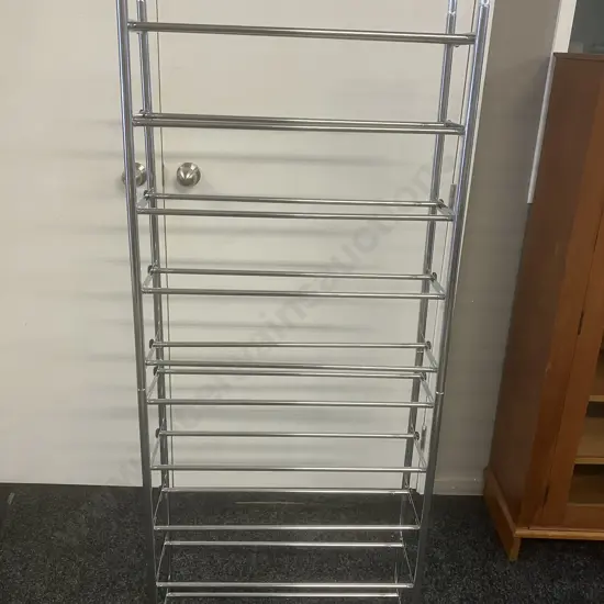 Chromed Shoe Rack, 2 Piece. H152 W63 D22.5cm