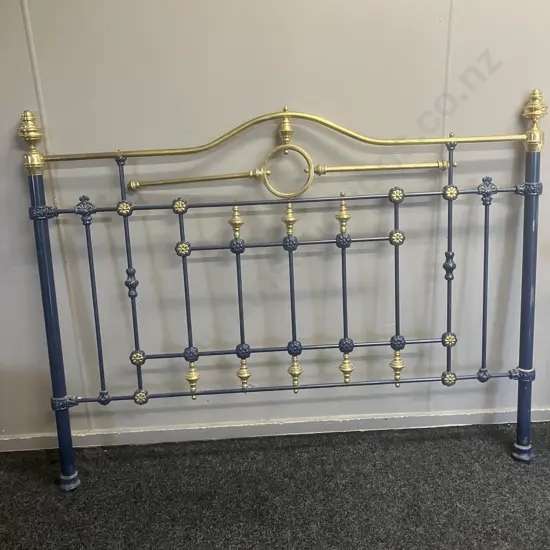 Blue & Brass Coloured Headboard (As Found) 120 x 156cm