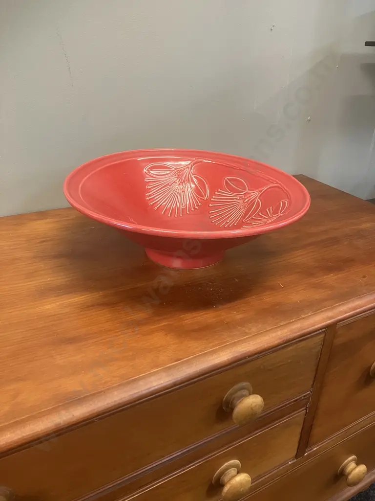Bob Steiner Ceramics Extra Large Size Pohutukawa Stacking Bowl. 12 x 35cm Image 1++