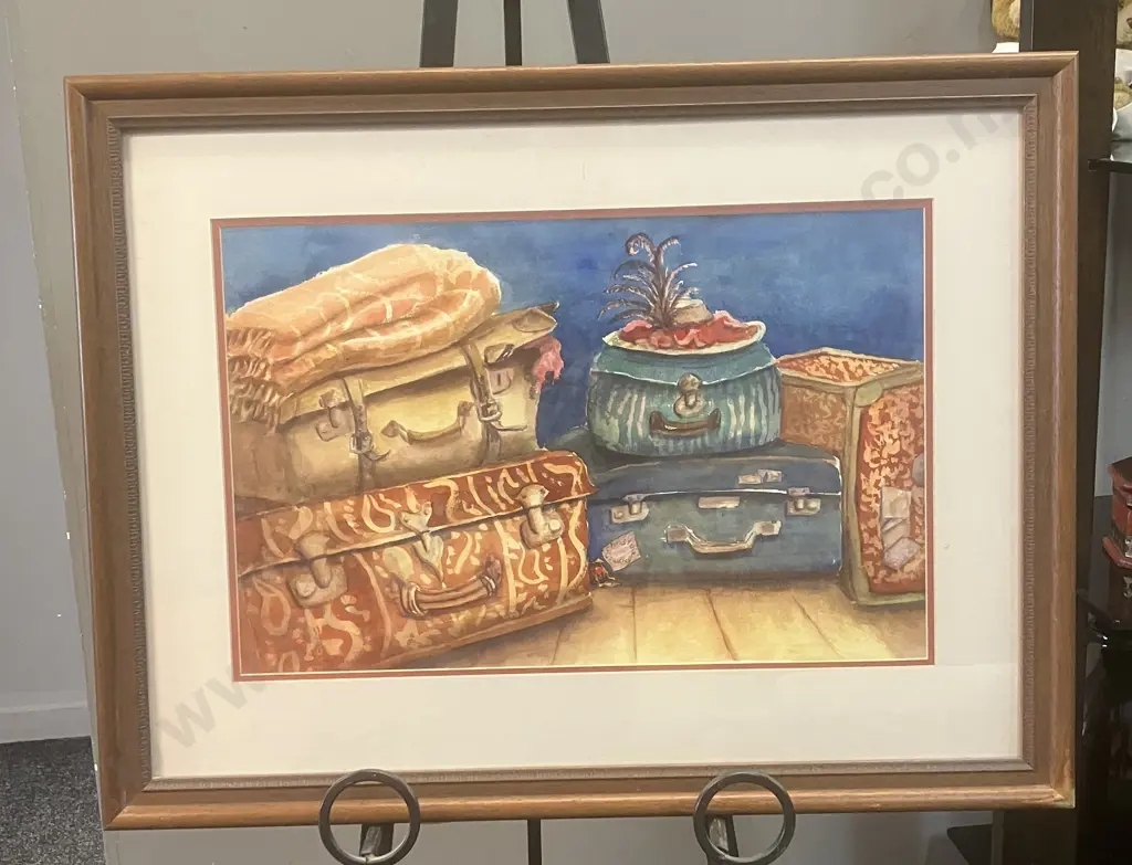 Christine Cowdrey Original Framed Watercolour - "Woman of Substance" 3) The Holiday. 58 x 76cm Image 1++