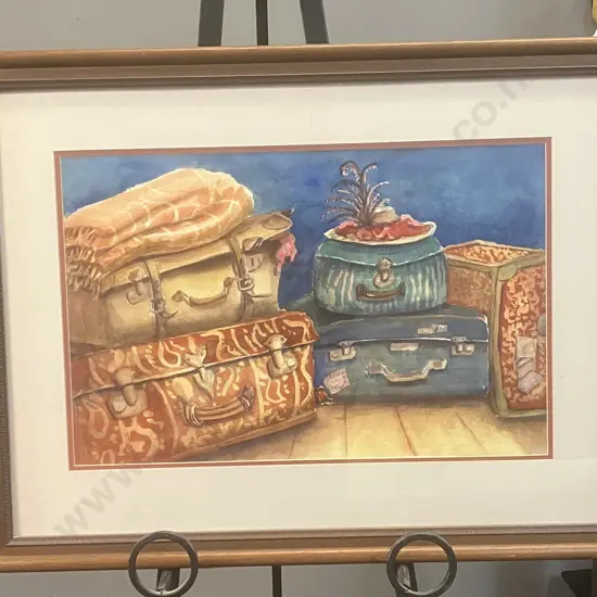 Christine Cowdrey Original Framed Watercolour - "Woman of Substance" 3) The Holiday. 58 x 76cm