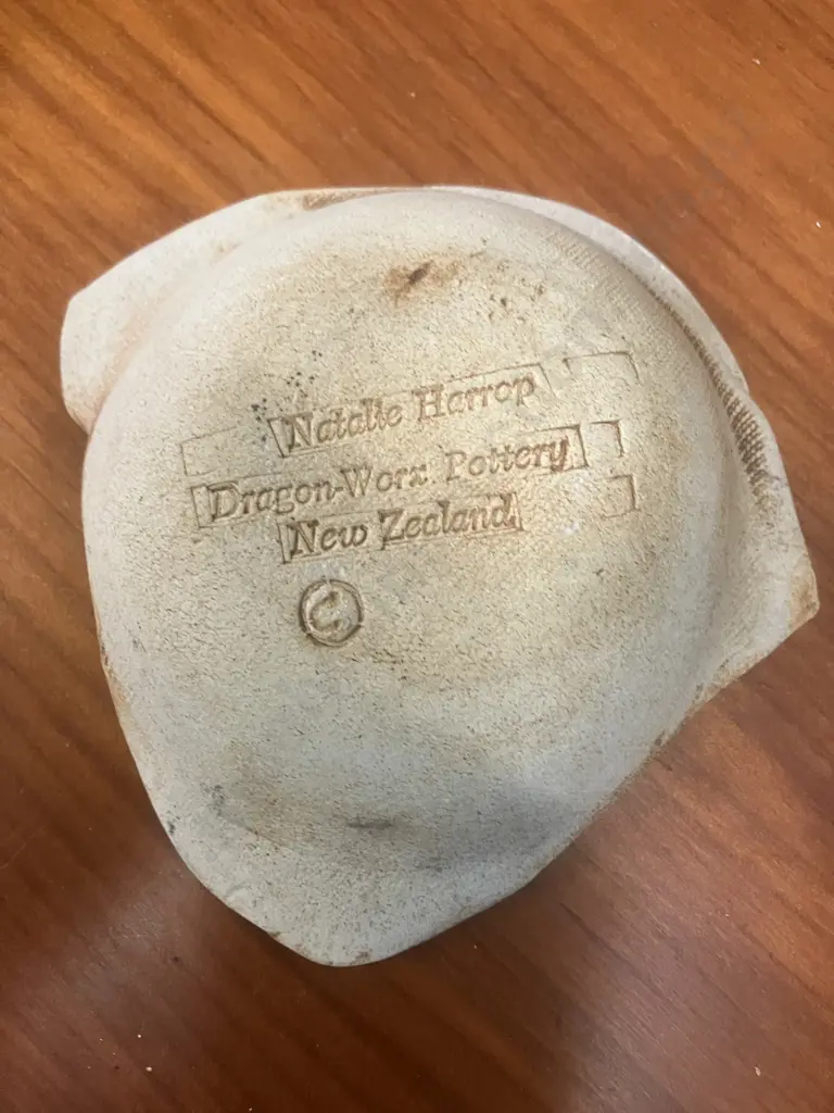 Natalie Harrop Dragon-Worx Pottery New Zealand 'Ocean Theme' Large Platter 45.5 x 32.5cm & Bowl Image 1++