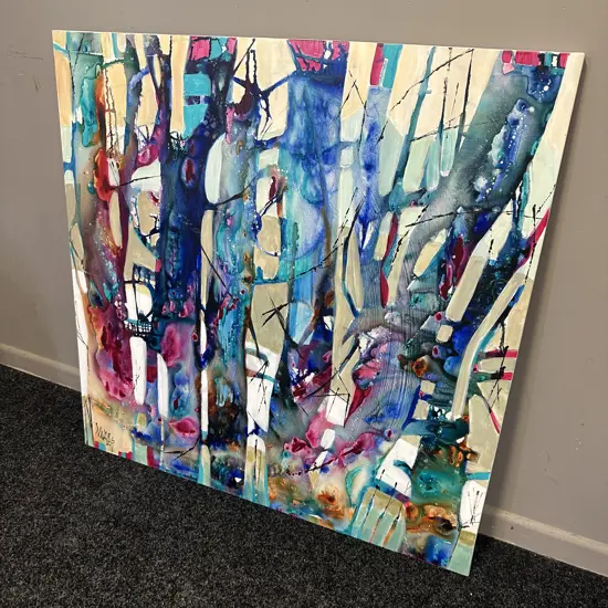 W. Wally 'Trees' Signed Original Canvas. 80 x 80cm