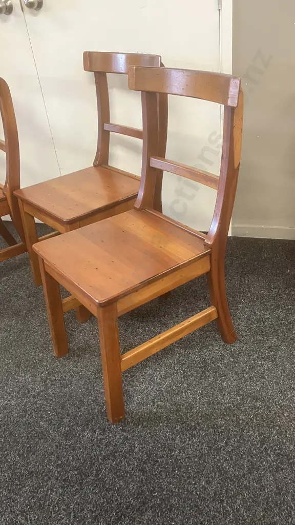 Set of 4 Recycled Kauri Curved Back Side Chairs Image 1++