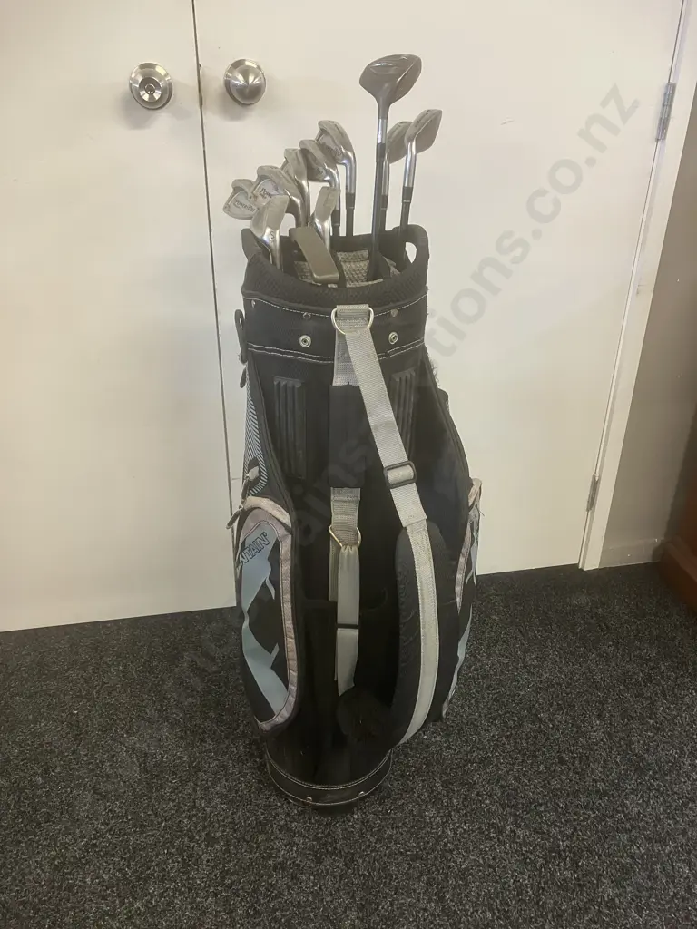 Golf Set - TaylorMade Driver, PowerBilt TPS 6.0 Irons, Ping Anser3 Putter, Titleist Wedge, Sun Mountain Sync Cart Bag Image 1++