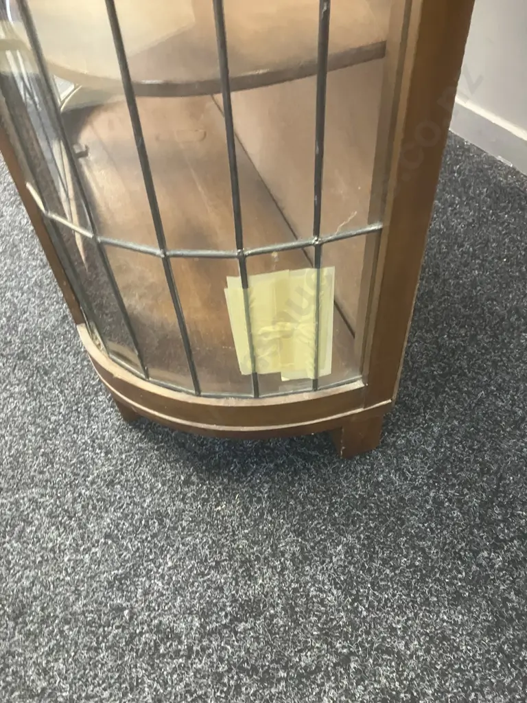 Rimu Leadlight Dome Front China Display Cabinet. 2 Shelves. H112 W90 D30.5cm Image 1++