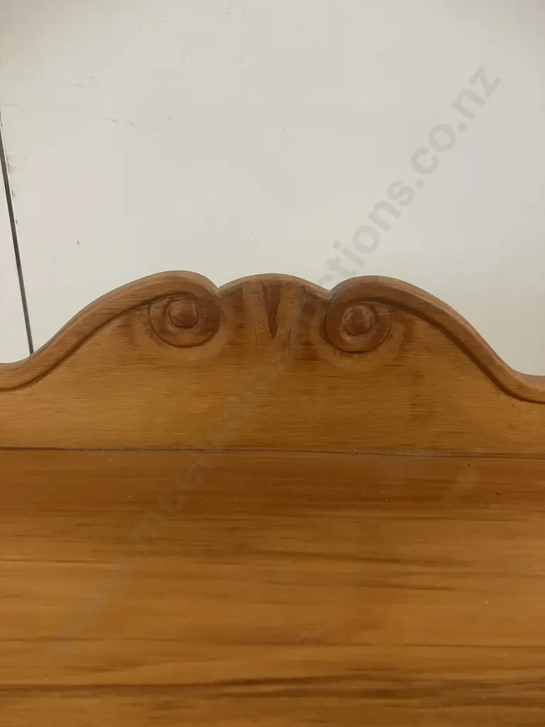 Wooden Side Table / Bedside With Carved Back Piece, Single Drawer At Base With Brass Handle. H68.5 W42 D35.5cm Image 1++