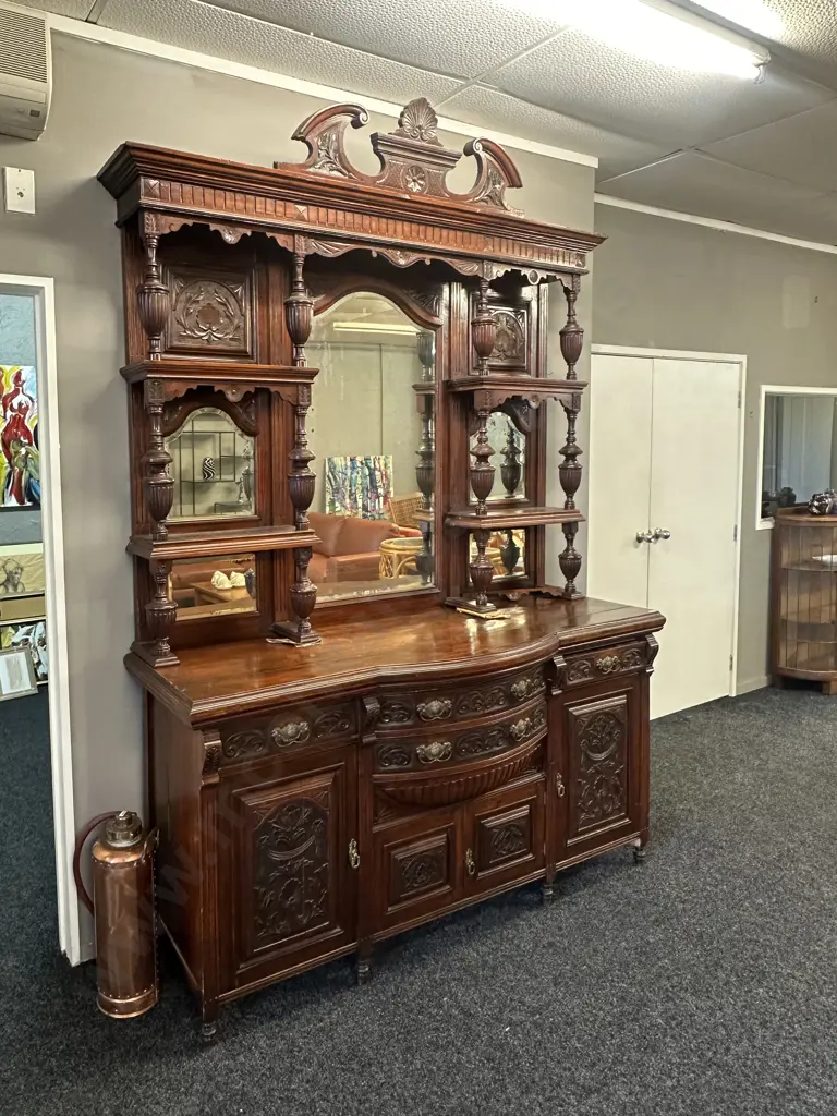 Stunning Victorian Mahogany Mirror Backed Sideboard Image 1++
