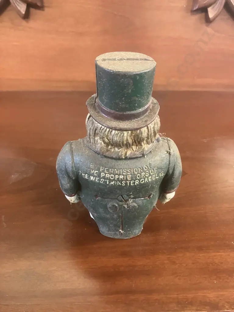 Antique 'Transvaal Money Box' Painted Cast Iron c1900 - S.A. President Kruger. H15cm Image 1++