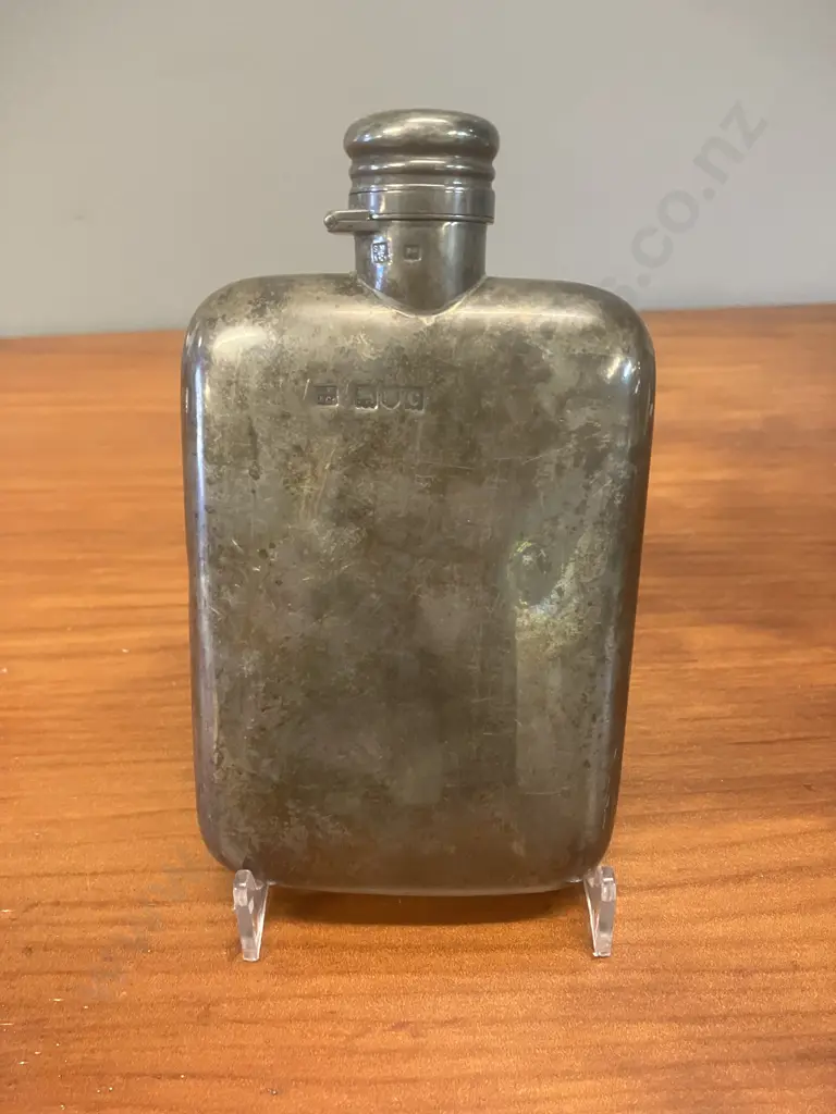 1898 Georgian Hallmarked Silver Flask - Sampson Mordan & Co London (Damaged) Image 1++