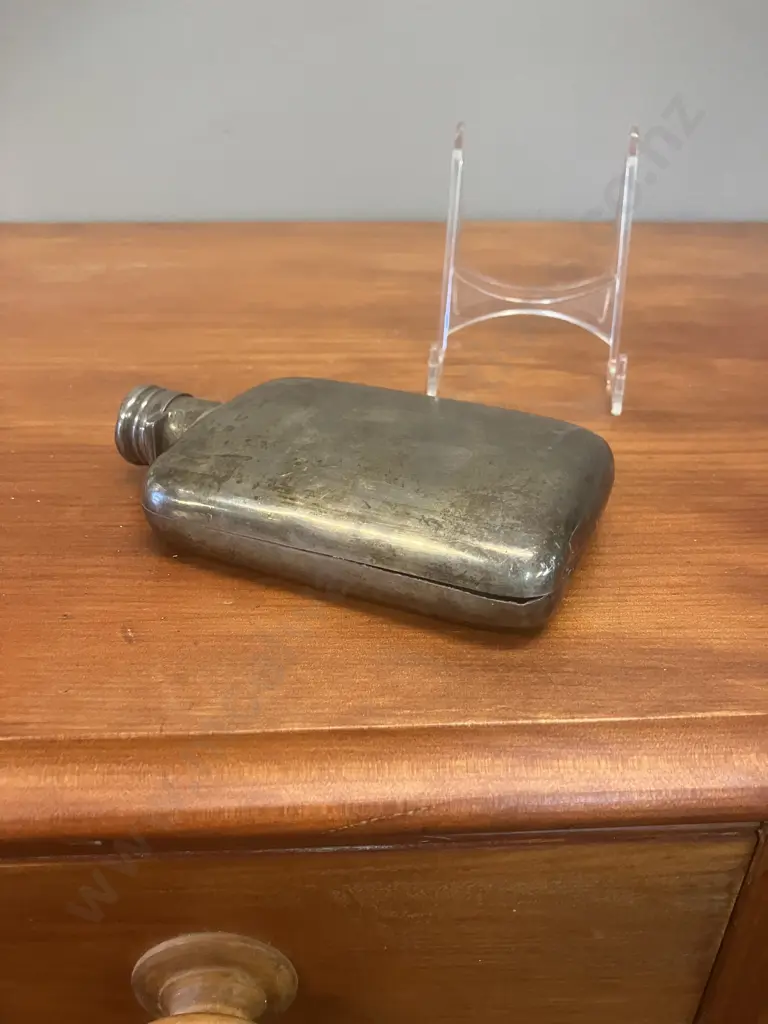 1898 Georgian Hallmarked Silver Flask - Sampson Mordan & Co London (Damaged) Image 1++