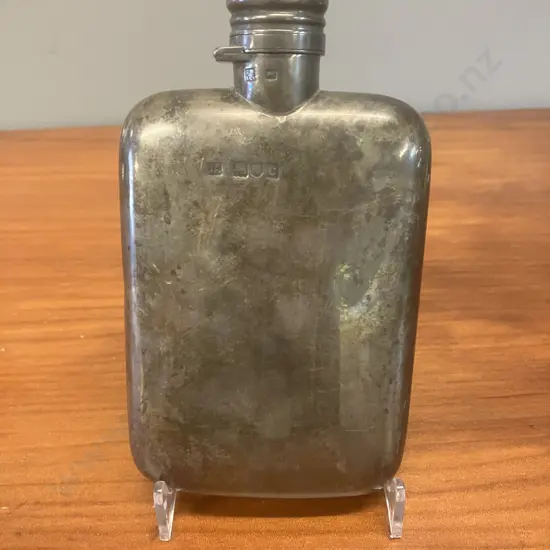 1898 Georgian Hallmarked Silver Flask - Sampson Mordan & Co London (Damaged)