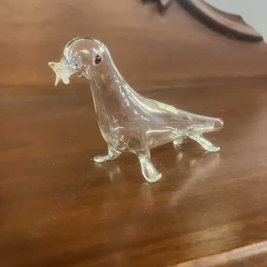 Rare Collectable Creme De Cacao Blown Glass Walrus Miniature Liquor Bottle