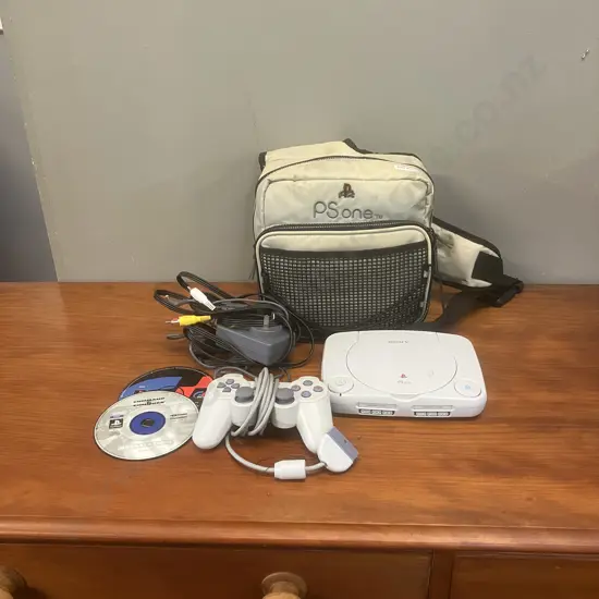 Sony PS One Console Model SCPH-102 With Console Bag, Controller, Power Pack, AV Leads & 2 Game Discs
